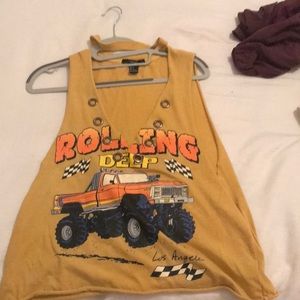 Used Tee tank with an open v neck